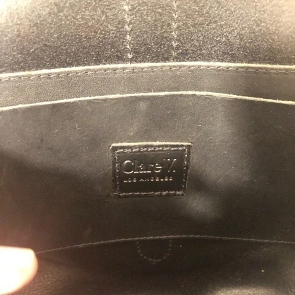 Clare vivier black leather saddle bag USA